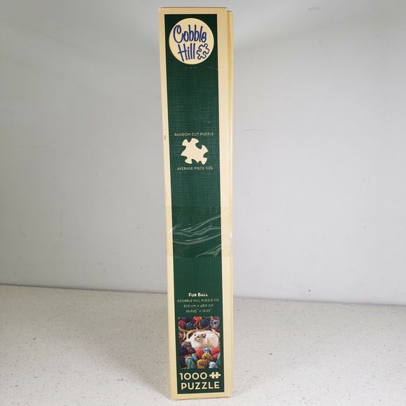 Cobble Hill 1000 piece Jigsaw Puzzle FUR BALL White Cat with Yarn Baskets - Picture 7 of 8